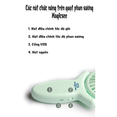 Quạt cầm tay mini phun sương Magicsee
