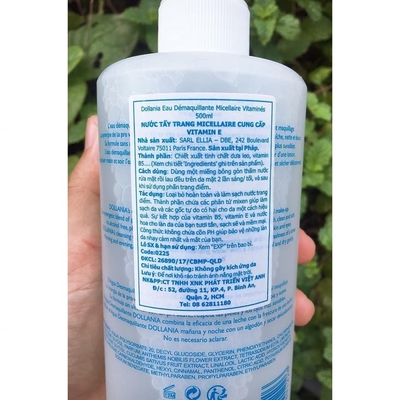Nước tẩy trang Dollania Eau Desmaquillante Micellaire