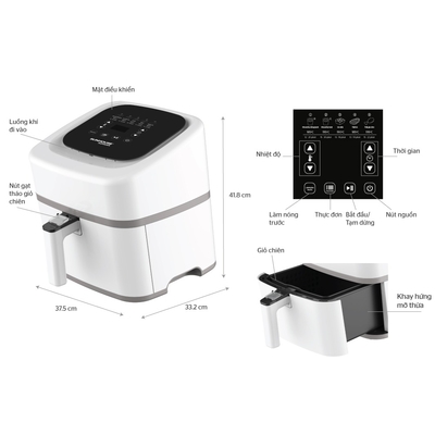 Nồi chiên không dầu Sunhouse SHD4086W