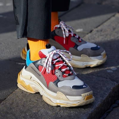 Giày Balenciaga Triple S Grey Red Blue
