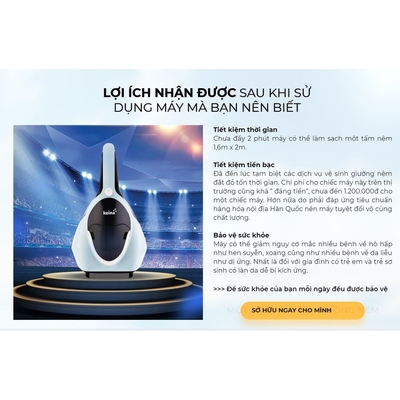 Máy hút bụi giường nệm UV Keina