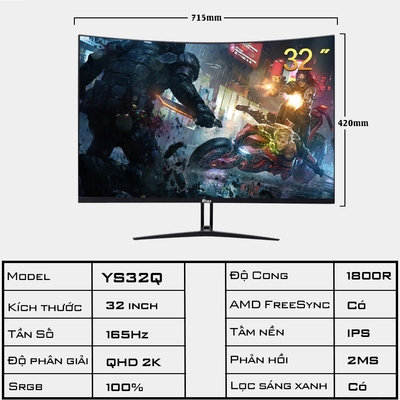 Màn hình cong Atas 32 Inch YS320Q