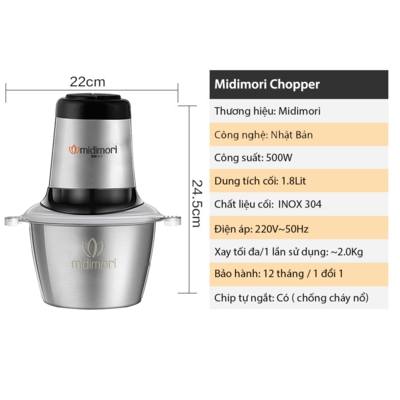 Máy xay thịt Chopper Midimori GC-24338