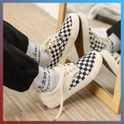 Giày thể thao Canvas họa tiết caro