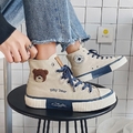 Giày thể thao Canvas cổ cao hình gấu
