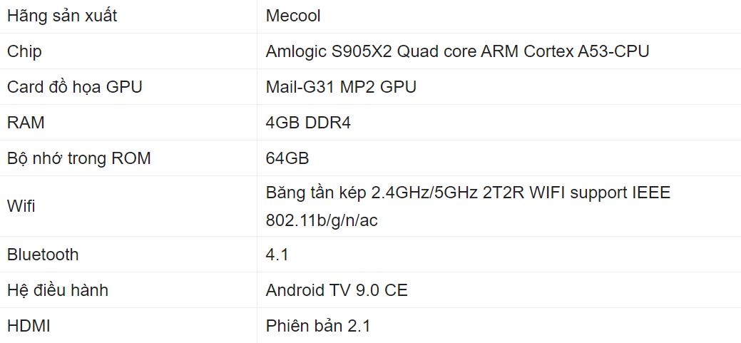Android Tivi Box Mecool KM3