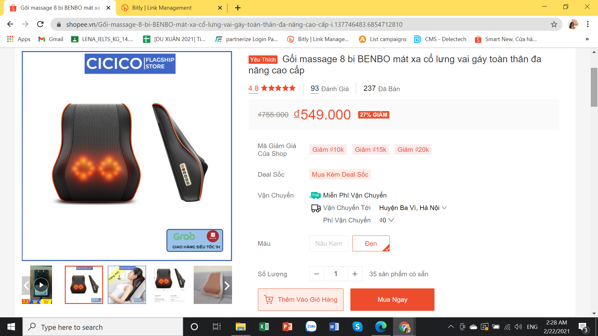 gối mát xa 8 bi benbo