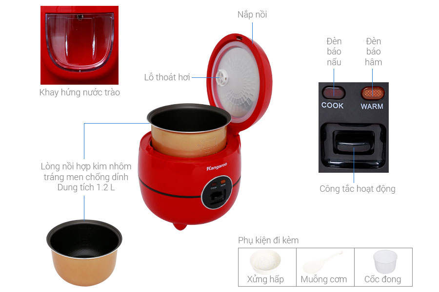 Nồi cơm điện Kangaroo KG822