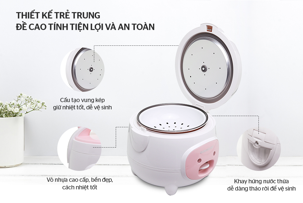 Nồi cơm điện Sunhouse SHD8217W