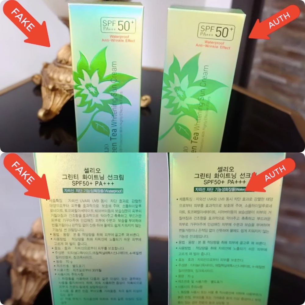 phân biệt kem chống nắng cellio thật giả