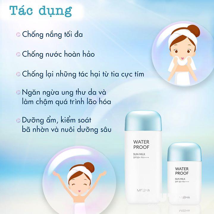 Kem chống nắng Missha Waterproof Sun Milk