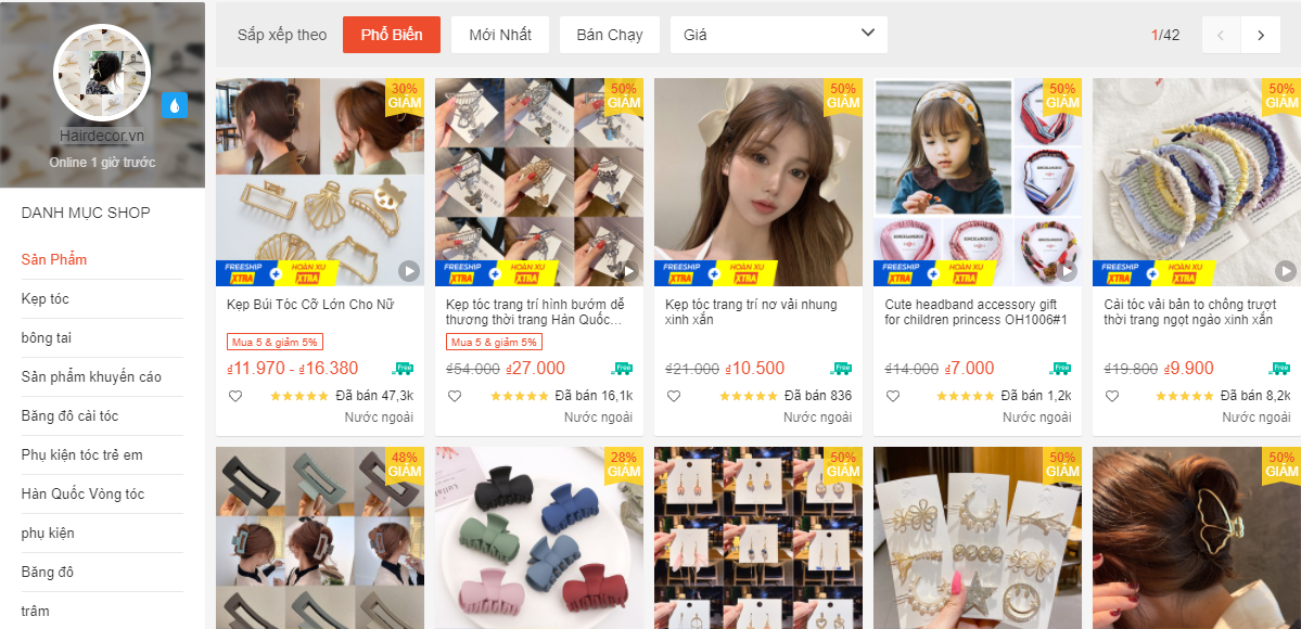 shop phụ kiện dễ thương