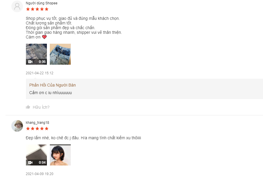 shop bán đồ 2hand trên Shopee