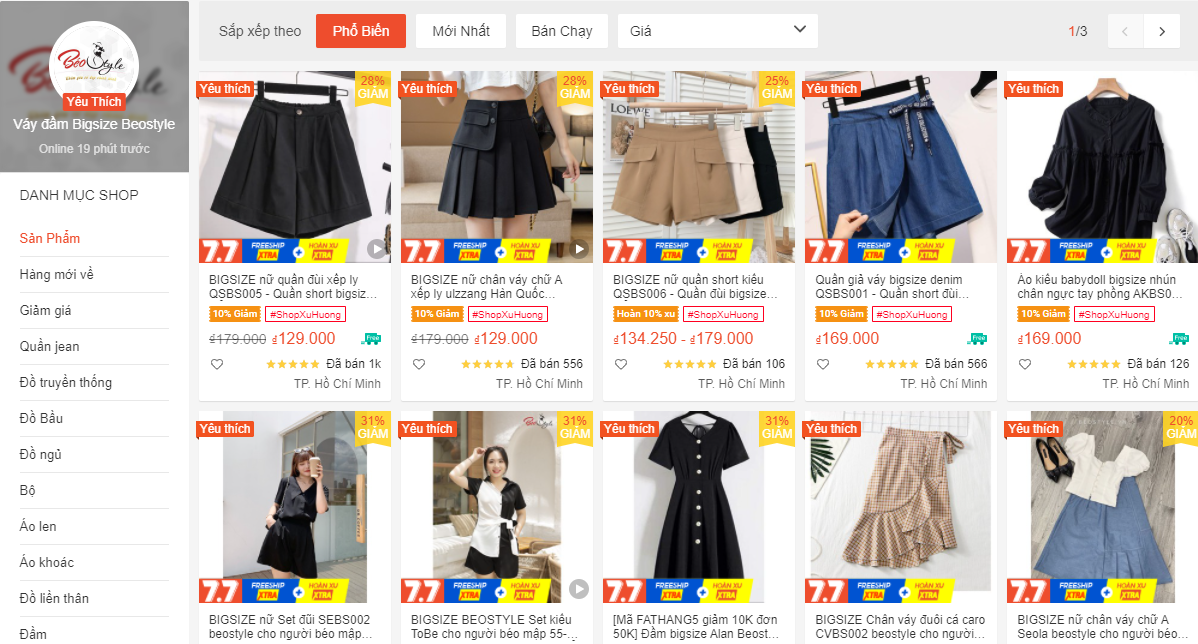 shop quần áo big size hà nội