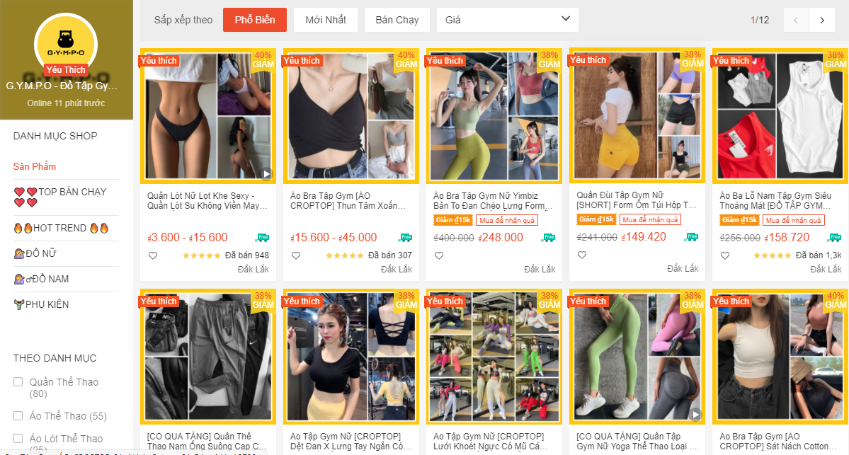 mua quần áo tập gym