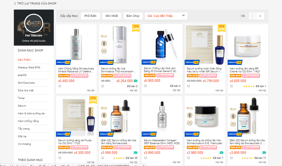 shop mỹ phẩm xách tay uy tín