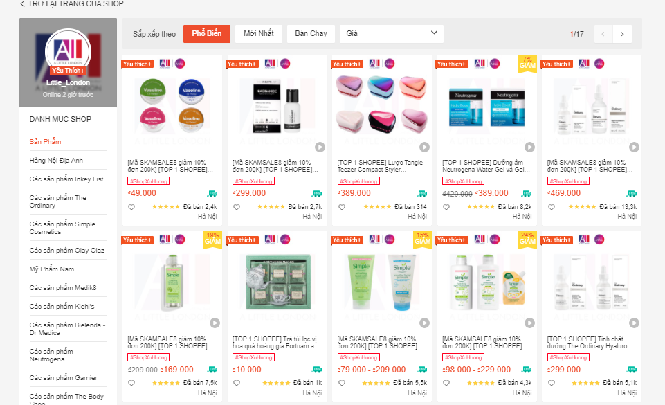 shop mỹ phẩm xách tay uy tín