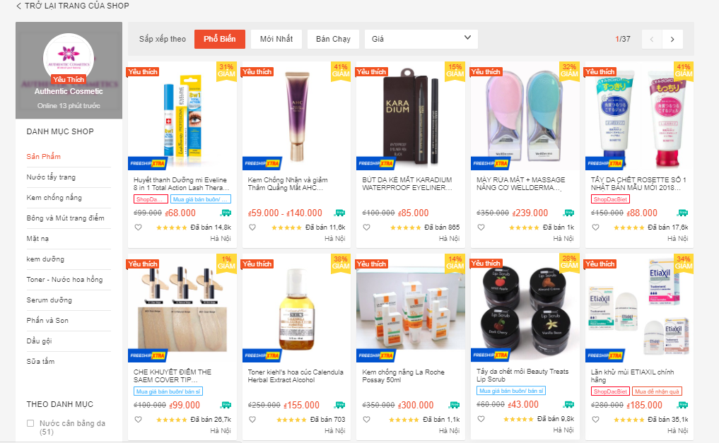 shop mỹ phẩm xách tay uy tín