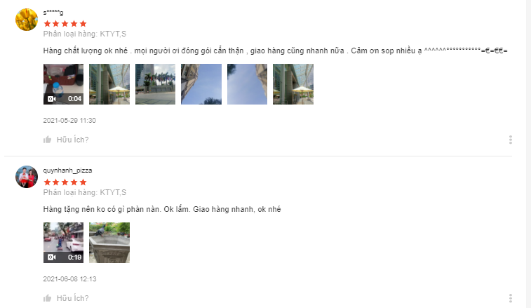 Đánh giá của người mua hàng tại shop