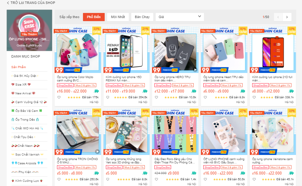 shop ốp lưng trên shopee Shin Case