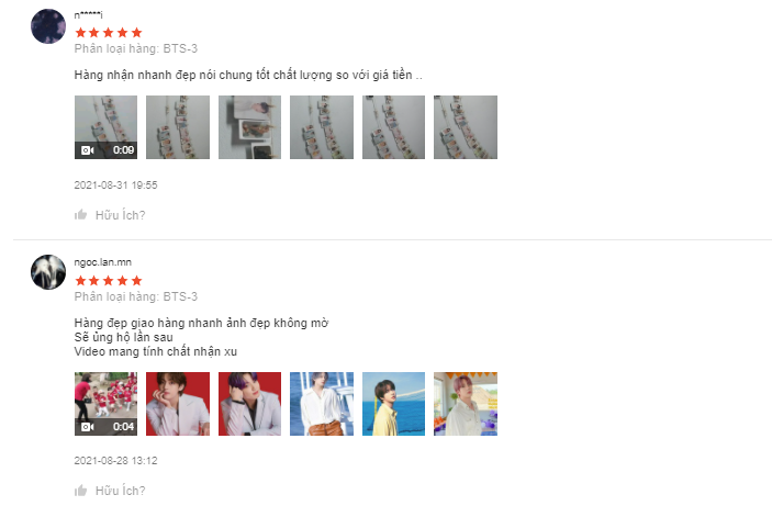 shop bán đồ BTS uy tín trên Shopee