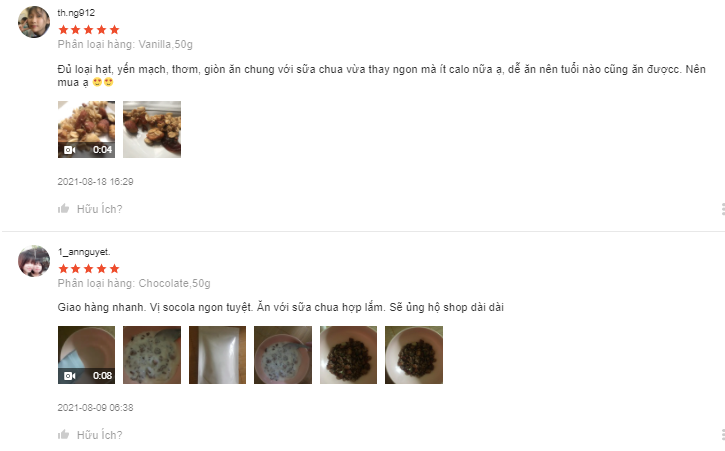 Shop bán đồ ăn vặt healthy