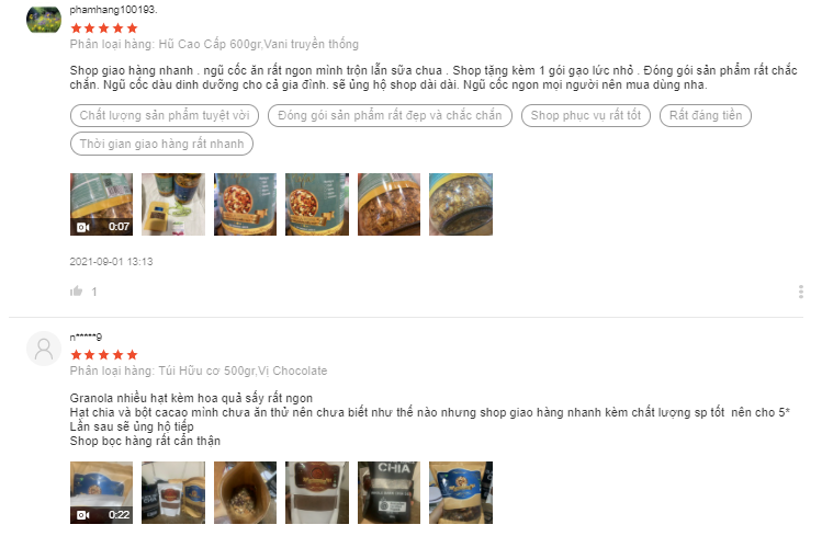 Shop bán đồ ăn vặt healthy