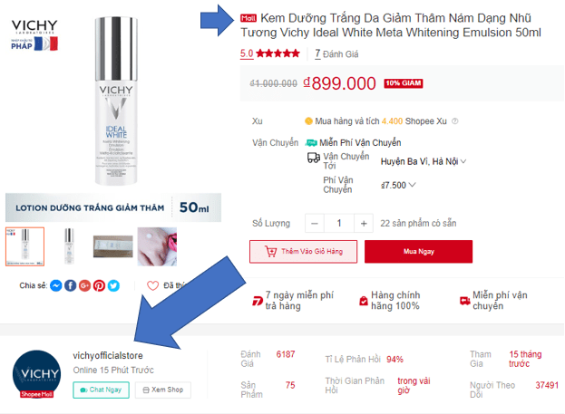 địa chỉ bán mỹ phẩm uy tín trên shopee