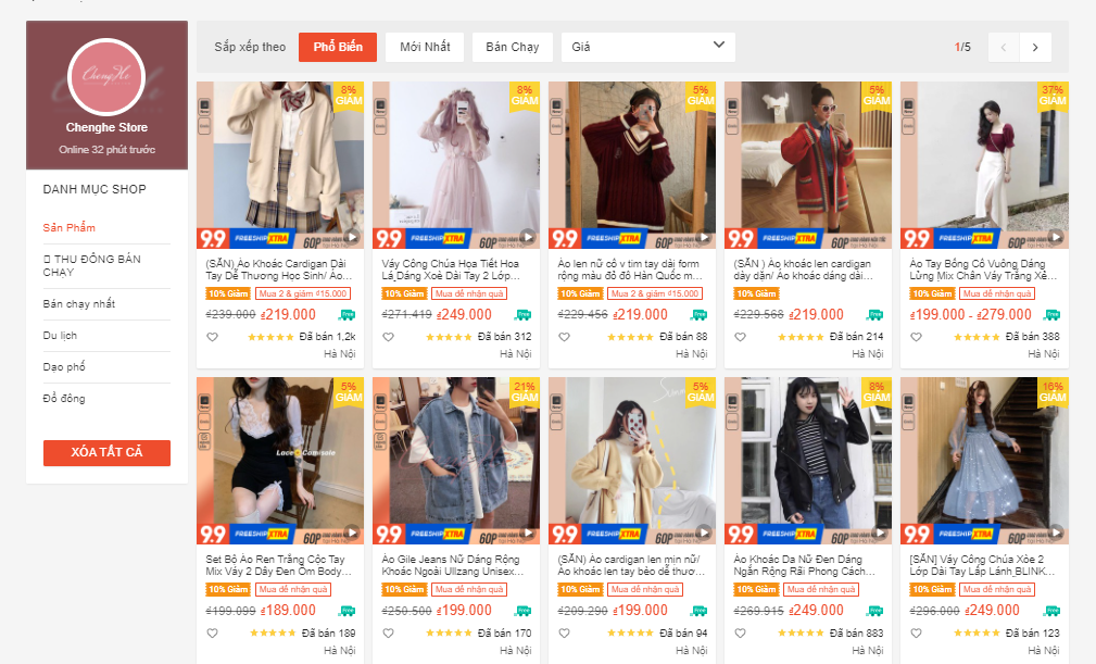 các shop bán cardigan đẹp