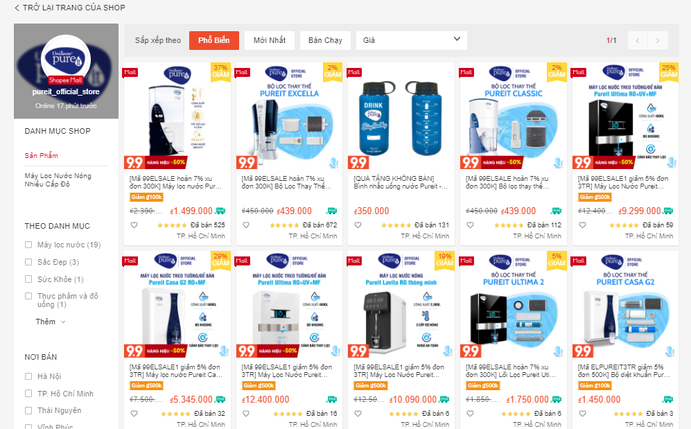 các shop bán đồ gia dụng trên shopee