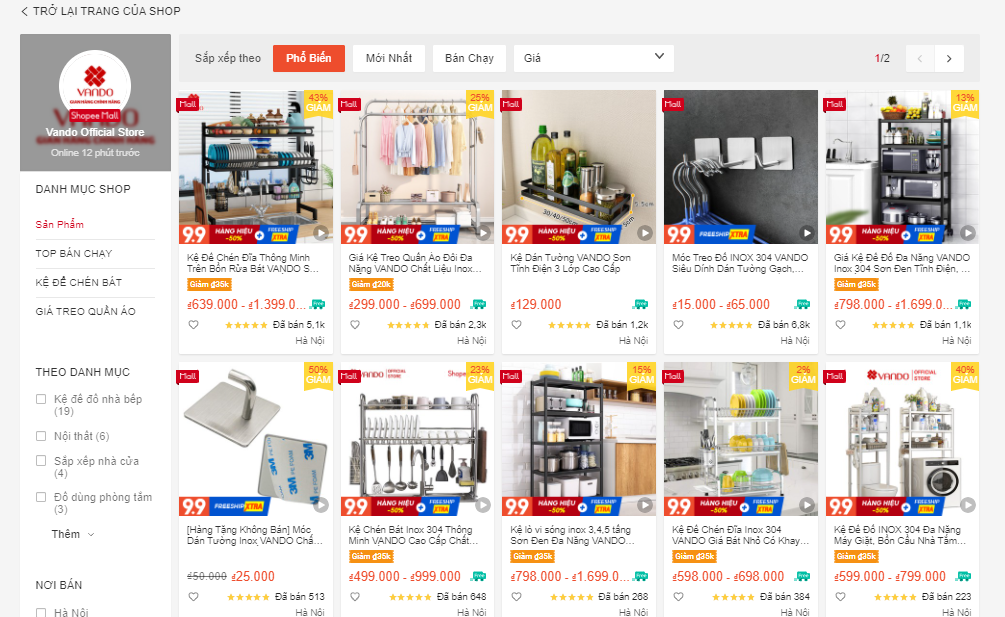 cửa hàng bán đồ gia dụng tại hà nội