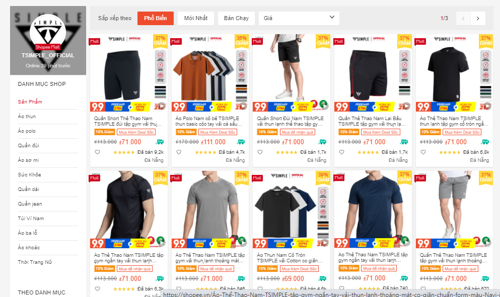 shop đồ nam đẹp trên shopee