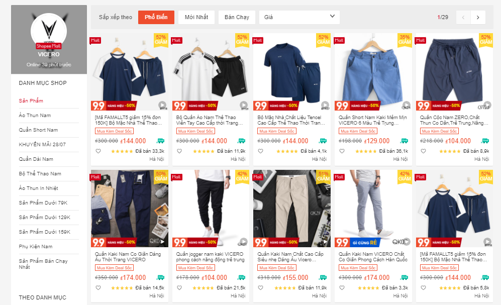 shop đồ nam đẹp trên shopee