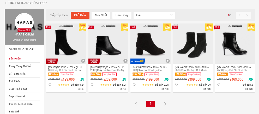 shop bán boot nữ đẹp trên shopee