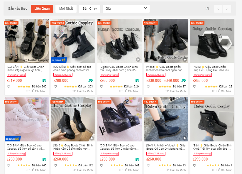 shop bán boot nữ đẹp trên shopee