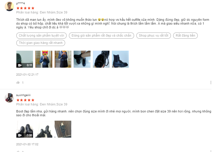 các shop bán boot đẹp trên shopee