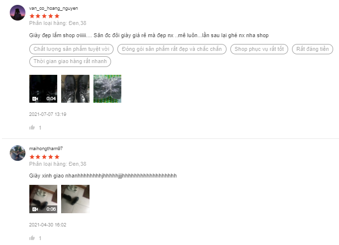 các shop bán boot đẹp trên shopee