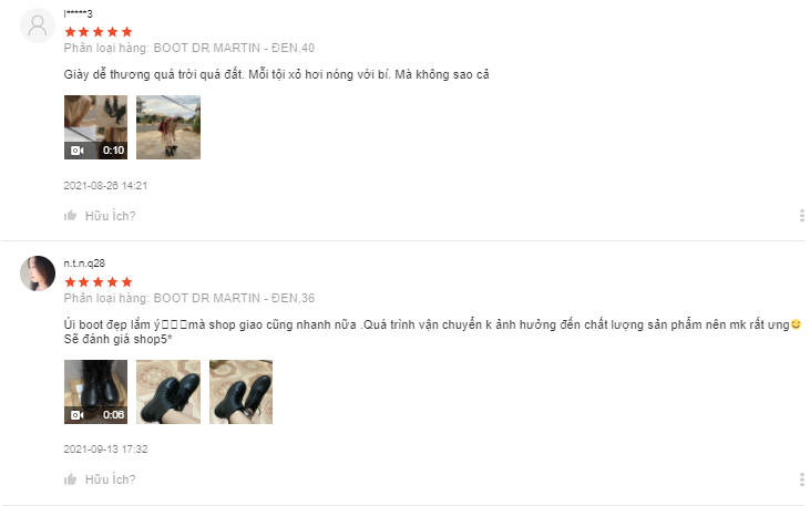 các shop bán boot đẹp trên shopee