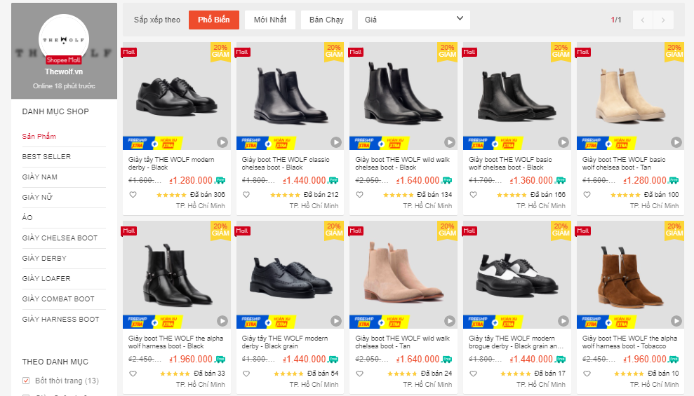 các shop bán boot đẹp trên shopee
