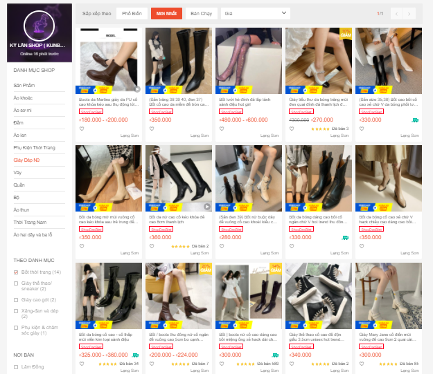 shop bán boot nữ đẹp trên shopee