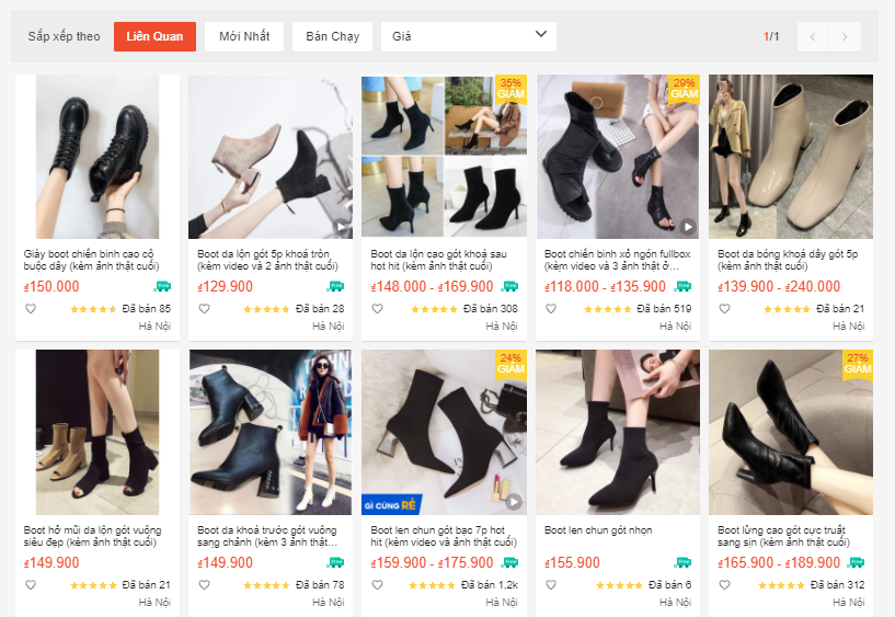 shop bán boot nữ đẹp trên shopee