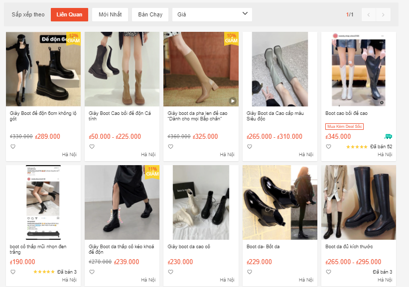 shop bán boot nữ đẹp trên shopee