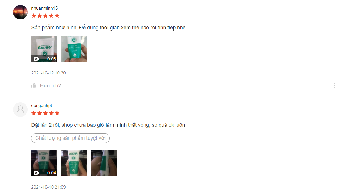 sữa rửa mặt esunvy có tốt không