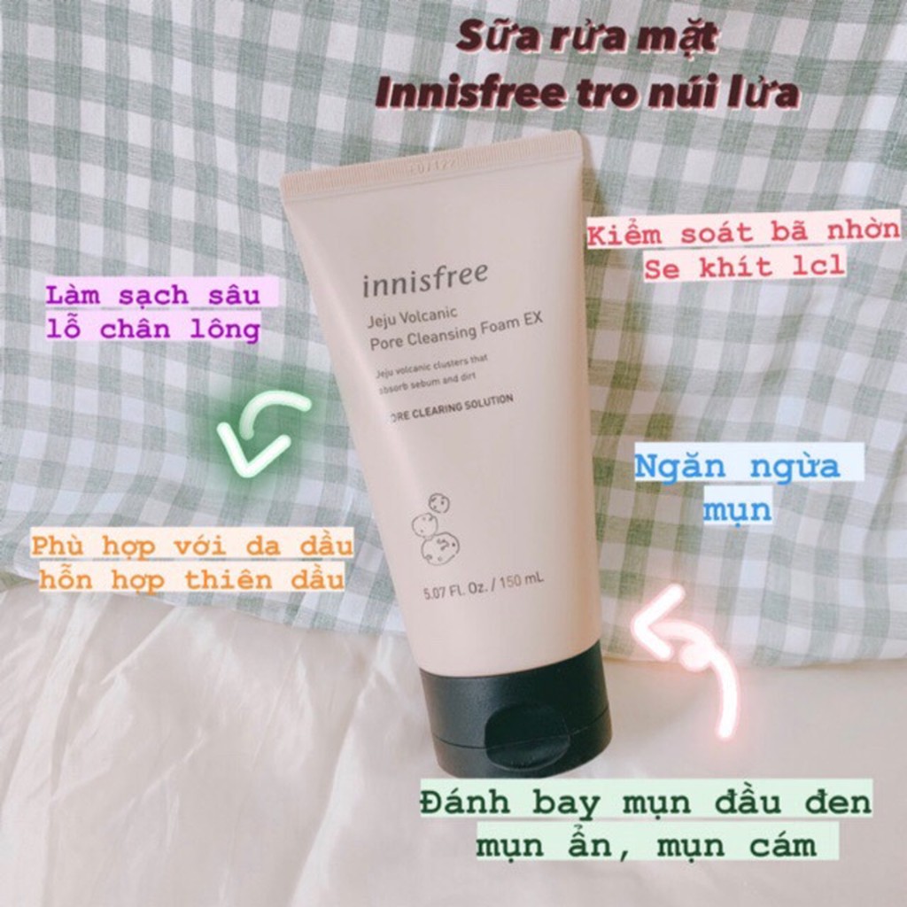 review sửa rữa mặt innisfree tro núi lửa
