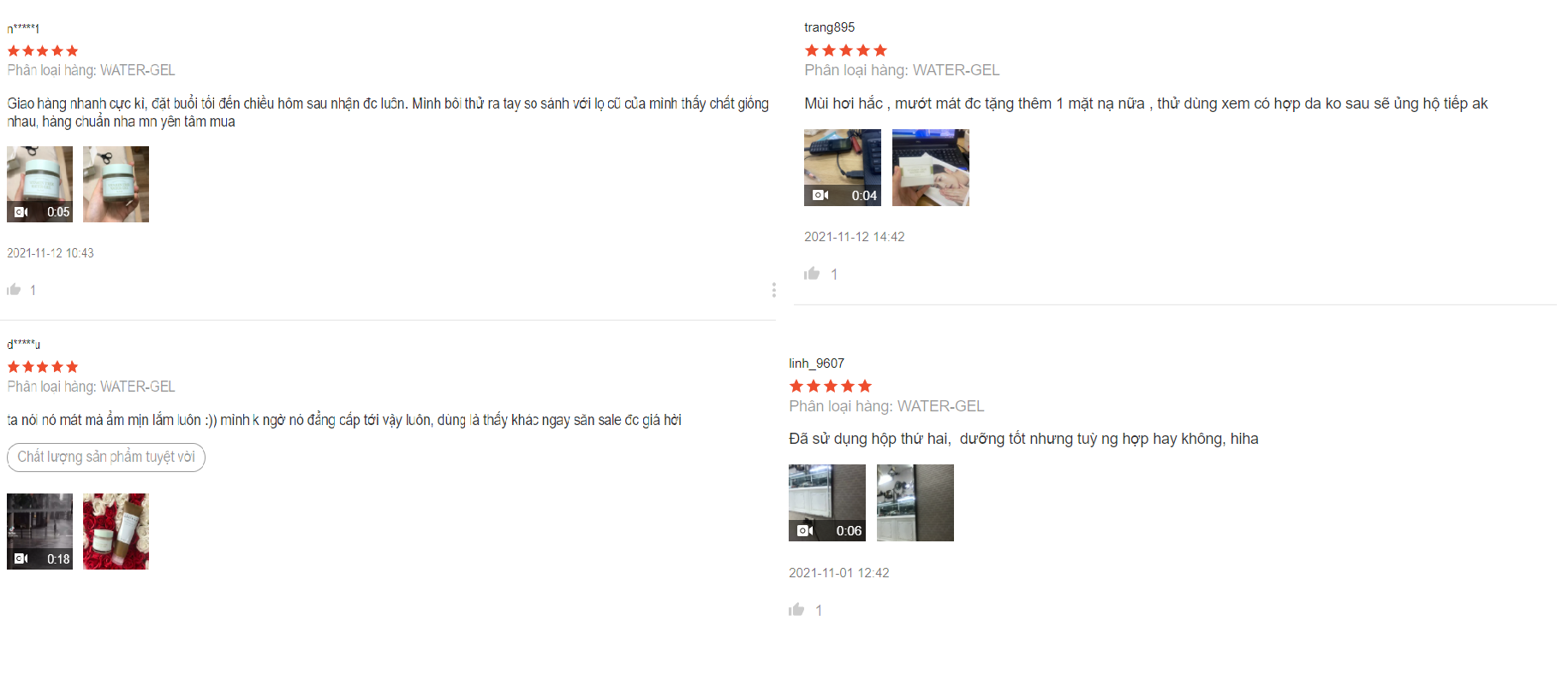 Đánh giá kem dưỡng Vitamin Tree từ người dùng trên Shopee