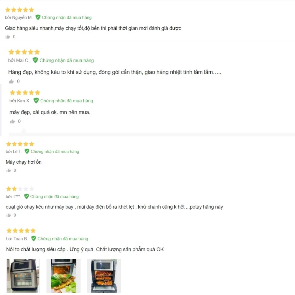 Review nồi chiên không dầu Kalite Q10 của người dùng trên Lazada