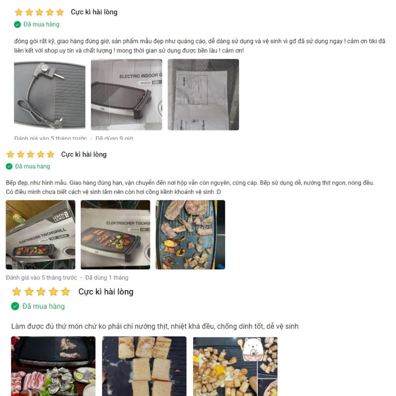 Đánh giá từ người mua hàng trên các sàn thương mại điện tử