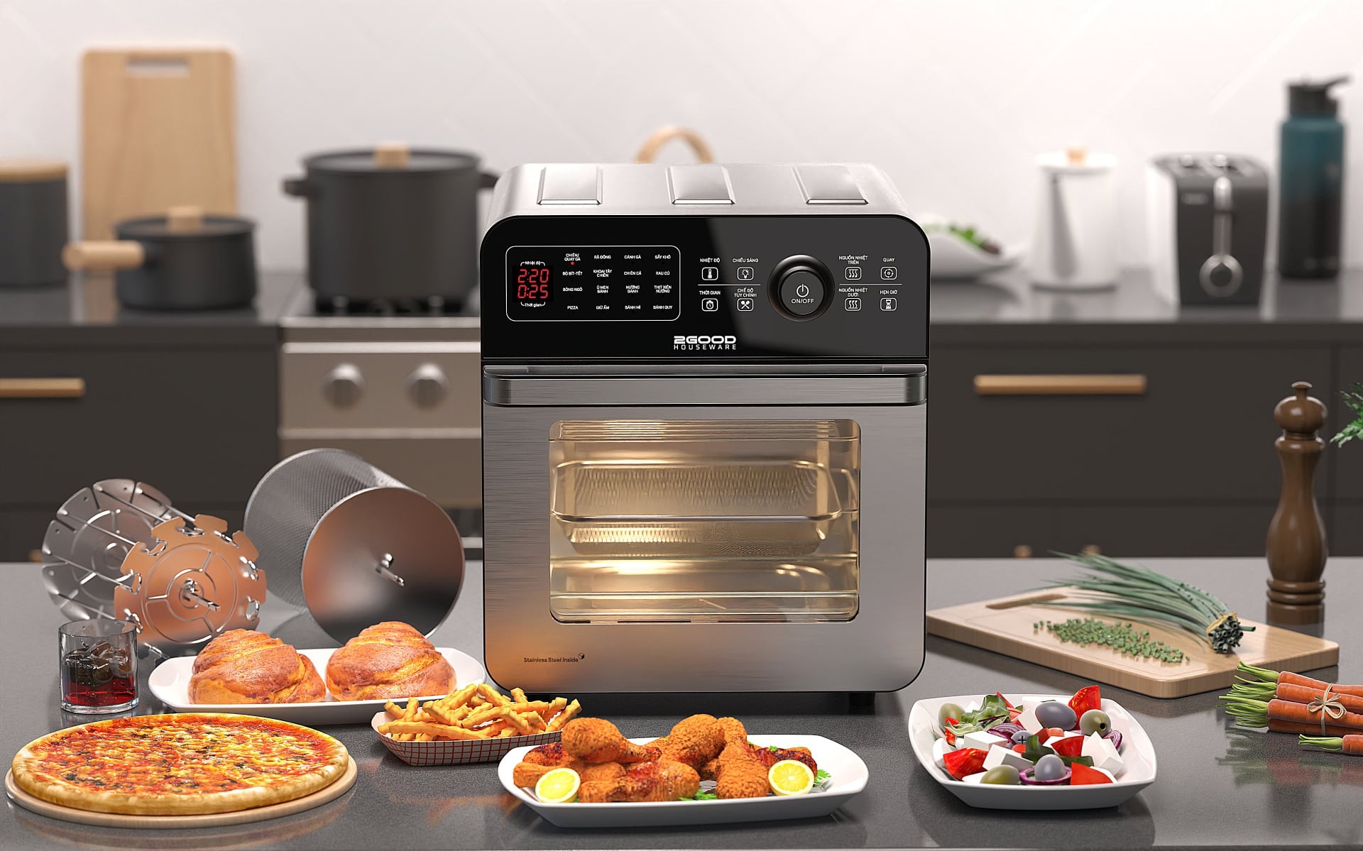 nồi chiên không dầu 2good s20