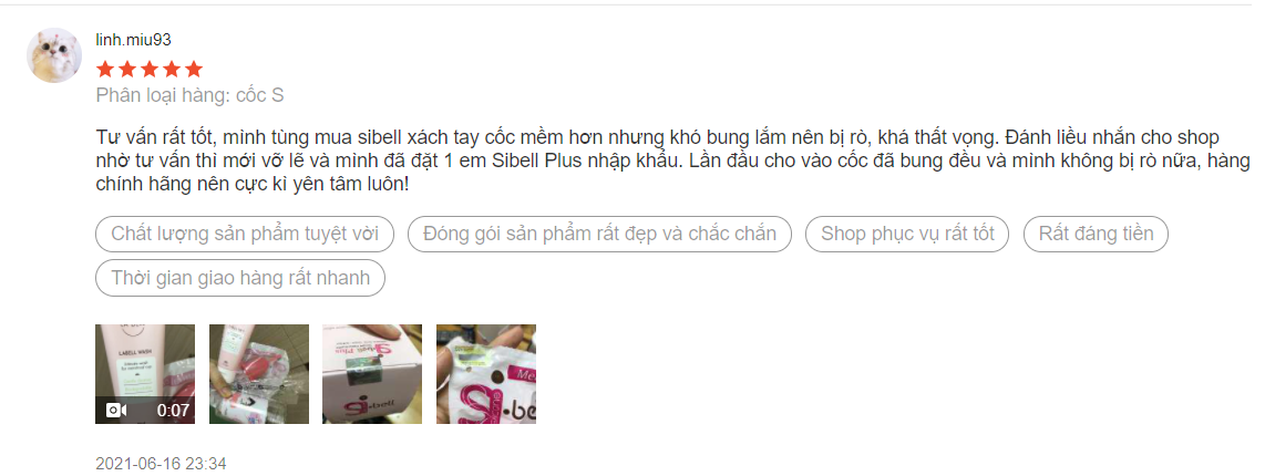 cốc nguyệt san sibell