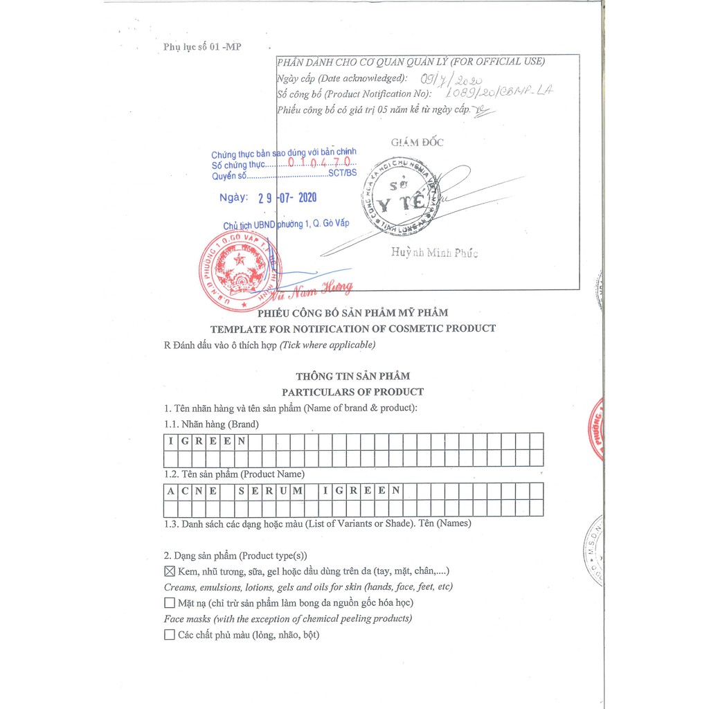 serum trị mụn diếp cá